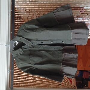 Style & Co. Dark Green Button-Up Jacket